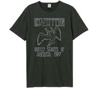 Amplified Herren Led Zeppelin-Tour 77 T-Shirt, Grau (Charcoal Cc), XS