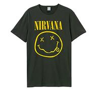 Amplified Herren Nirvana-Smiley T-Shirt, Grau (Charcoal Cc), L