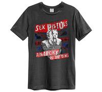 Amplified Herren Sex Pistols-Anarchy T-Shirt, Grau (Charcoal Cc), S