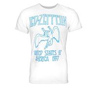 Amplified Herren T-Shirt LED Zepp 77 Crew Tee, Einfarbig, Gr. Large (Herstellergröße: Large), Weiß