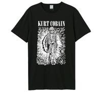 Amplified Kurt Cobain - Etched Out Kurt | Kurzarm Band T-Shirt im Retro Look | Farbe: Dunkelgrau, Größe: M