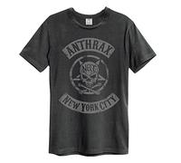 Amplified New York City T-Shirt Anthrax Erwachsene Unisex (L) (Karbon)