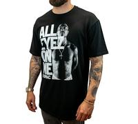 Amplified Oversized Hip Hop T-Shirt - Tupac - All Eyes on me, Größe 2XL, Schwarz, 100% Baumwolle (240g), Herren, Frauen, Kinder, Unisex, Frühling, Sommer, Herbst, Winter, Festival, Musik