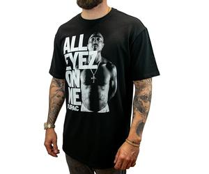 Amplified Oversized Hip Hop T-Shirt - Tupac - All Eyes on me, Größe L, Schwarz, 100% Baumwolle (240g), Herren, Frauen, Kinder, Unisex, Frühling, Sommer, Herbst, Winter, Festival, Musik