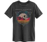 Amplified QOTSA Skull Planet Charcoal Unisex T-Shirt Black L