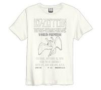 Amplified The Song Remains The Same LED T-Shirt Zeppelin Erwachsene Unisex (L) (Vintage Weiß)