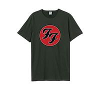 Amplified Unisex Band T-Shirt - FOO Fighters - Double Logo, Dunkelgrau, XS