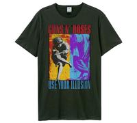 Amplified Unisex Band T-Shirt - Guns N Roses - Spliced Illusion, Dunkelgrau, XS