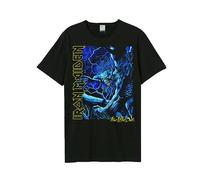 Amplified Unisex Band T-Shirt - Iron Maiden - Blue Monster, Schwarz, XL