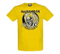 Amplified Unisex Erwachsene Killer World Tour '81 Iron Maiden T-Shirt, Gelber Rabe., S