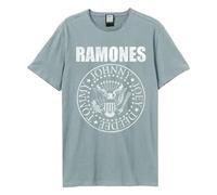 Amplified Unisex-Erwachsene Ramones Logo T-Shirt, Strange Blue, Klein