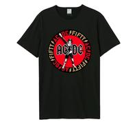 Amplified Unisex Jubiläums Band T-Shirt - 50 Jahre ACDC - Red Angus, Schwarz, XL