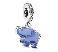 Amuefer Blue Murano Glass Elephant Charms für Armbänder 925 Sterling Silber mit Cubic Zirkonia Anhänger für Halsketten Geburtstag Weihnachten Schmuck Geschenke für Frauen