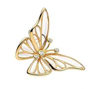 Amuefer S925 Silber Charm 14K Vergoldet Gold Plated Schmetterling Butterfly gold Passend für Pandora Armbänder, Geschenk zum Geburtstag Jahrestag Muttertag Valentinstag für Frauen Mama Tochter