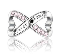 Amuefer S925 Silber Sterling Silver Charm Familie Family Infinity Unendlichkeit Passend für Pandora Armbänder, Geschenk zum Geburtstag Muttertag Valentinstag Weihnachten für Frauen Mama Tochter Oma