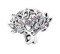 Amuefer S925 Silber Sterling Silver Charm Familie Family Tree Lebensbaum Stammbaum Passend für Pandora Armbänder, Geschenk zum Geburtstag Muttertag Valentinstag Weihnachten für Frauen Mama Tochter