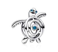 Amuefer S925 Silber Sterling Silver Charm Meeresschildkröte Sea Turtle Ocean Meer Passend für Pandora Armbänder, Geschenk zum Geburtstag Jahrestag Valentinstag Sommer Urlaub für Frauen Tochter