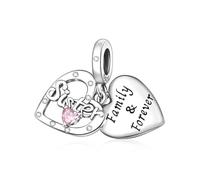 Amuefer S925 Silber Sterling Silver Charm Schwestern Sister Herz Heart Schwester Passend für Pandora Armbänder, Geschenk zum Geburtstag Jahrestag Valentinstag Weihnachten für Frauen Freundin