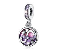 Amuefer S925 Silber Sterling Silver Charm Stern Star Infinity Unendlichkeit Passend für Pandora Armbänder, Geschenk zum Geburtstag Jahrestag Muttertag Valentinstag Weihnachten für Frauen Freundin