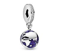 Amuefer S925 Silber Sterling Silver Charm Travel Reisen Planet Earth Erde Weltkugel Passend für Pandora Armbänder, Geschenk zum Geburtstag Valentinstag Urlaub Abschied für Frauen Tochter Freundin