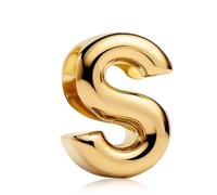 Amuefer Silber Charm 14K Vergoldet Gold Plated Buchstaben Letter S Brief gold Passend für Pandora Armbänder, Geschenk zum Geburtstag Jahrestag Muttertag Valentinstag für Frauen Mama Tochter
