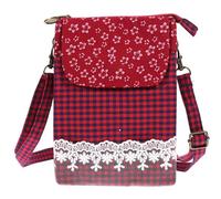 AMUSLESUR 5 Lagige Handytasche Damen aus Stoff mit Fronttasche und Verstellbarem Träger Kleine Umhängetasche für Handy Schlüssel und Kosmetik bei Spaziergängen