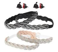 AMUSLESUR Elastische Riemchen für High Heels aus Pu und Geflochtenem Band Abnehmbare und Dekorative Schuhriemen für Damen für Elegante Pumps und Hohe Absätze 4 Stück