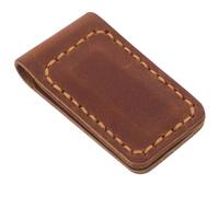 AMUSLESUR Kreditkarteninhaber magnetisch mit multifunktionalem Leder Design, handgefertigter Kabelhalter und Lesezeichen, passend für Herren und Organizer im Büro, Braun