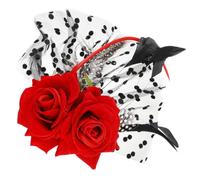 AMUSLESUR Rote Rosenhaarnadel aus Stoff und Spitze mit Zartem Blumenmuster Elegante Haarspange für Brautkleid Halloween und Strandhochzeiten Modisches Haarschmuck Accessoire