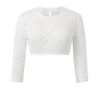 Amxleh Dirndl Bluse Damen Elegante Blumen Dirndlblusen für Weiß Rundhals Klassische Vielseitig Stretch Langarm Modisch Sexy Oktoberfest Kostüm Große Größen