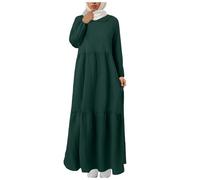Amxleh Frauen Abaya Kleid Ramadan Islamische Muslimische Kleidung Krepp Ballon Ärmel Elegant Gebetskleid Türkische Robe Dubai Outfits Damen Kleider Langarm Maxikleider Gebetskleidung