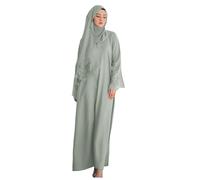 Amxleh Frauen Muslimisches Gebet Chiffon Offenes Kleid Abaya Dubai Türkei Islam Kaftan Islamischer Ramadan Eid Mubarak Frauen Robe mit Hijab Naher Osten Dubai Gebetskleidung Mit Hijab Kleider