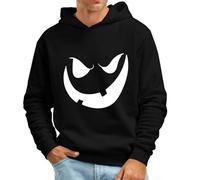 Amxleh Hoodie Herren,Herren Langarm Kapuzenpullover mit Teufels Smiley Muster für Herren im Herbst und Winter Casual Sport Oversize Sweatshirt Kapuzenjacke Kapuzenpulli Pulli Sweatjacke