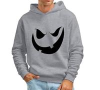 Amxleh Hoodie Herren,Herren Langarm Kapuzenpullover mit Teufels Smiley Muster für Herren im Herbst und Winter Casual Sport Oversize Sweatshirt Kapuzenjacke Kapuzenpulli Pulli Sweatjacke