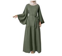 Amxleh Muslimische Kleider Damen Gebetskleidung Abaya Offene Longstrickjacke Damen mit Buckel Beten Kleidung für Frauen Langarm Islamische Türkische Ramadan Ganzkörper Lang Gebetskleid