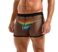 Amy Coulee Herren Fischnetz Boxershorts Sexy Netz Unterwäsche (Schwarz, S)