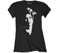 Rockoff Trade Damen Amy Winehouse Scarf Portrait T-Shirt, Schwarz, M