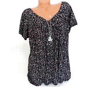 AmyGline Oberteile Damen Bluse Groß Größe Schulterfrei Spitze Einfarbig V Ausschnitt Kurzarm Hemd T-Shirt Top Freizeitbluse Sommerblusen Hemden Shirt