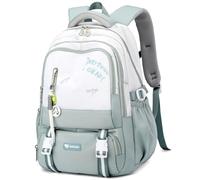 Amythe Rucksack Teenager, 36L Schulrucksack für Mädchen 3. - 9. klasse, Großer Stilvolle Tagesrucksack passt 16-Zoll-Laptop für Mädchen Damen, Lässig Schulranzen, Geeignet für Trolley, Hellblau