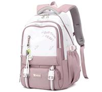 Amythe Rucksack Teenager, 36L Schulrucksack für Mädchen 3. - 9. klasse, Großer Stilvolle Tagesrucksack passt 16-Zoll-Laptop für Mädchen Damen, Lässig Schulranzen, Geeignet für Trolley, Lila