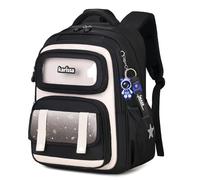 Amythe Schulranzen Jungen, Ergonomisch Rucksack Schule Kinder Schultasche mit Reflektierend, Schulrucksack Grundschule aus Oxford-Stoff für Junge 1-4. Klasse, 22 Liter, Schwarz