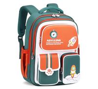 Amythe Schulrucksack Jungen 1-5. Klasse, 2025 Ergonomisch Rucksack Schule Kinder 6-12 Jahre Schulranzen mit Reflektierend 26L-Grün