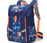 Amythe Schulrucksack Jungen Ergonomisch 1-4. Klasse mit Brustgurt, 2025 Kinderrucksack Schule 6-10 Jahre Schulranzen mit Abnehmbarer Gürtel und Reflektierend-Blau