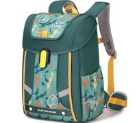 Amythe Schulrucksack Jungen Ergonomisch 1-4. Klasse mit Brustgurt, 2025 Kinderrucksack Schule 6-10 Jahre Schulranzen mit Abnehmbarer Gürtel und Reflektierend-Grün