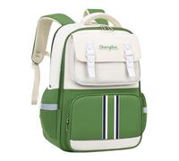 Amythe Schulrucksack Jungen Ergonomisch 1-4. Klasse mit Brustgurt, 2025 Rucksack Schule Kinder 6-11 Jahre Schulranzen mit Reflektierend 19L-Grün