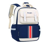 Amythe Schulrucksack Jungen Ergonomisch 1-4. Klasse mit Brustgurt, 2025 Rucksack Schule Kinder 6-11 Jahre Schulranzen mit Reflektierend 19L-Blau