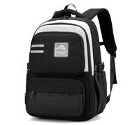 Amythe Schulrucksack Jungen Teenager, 2025 Groß Rucksack Schule Gymnasium Oberstufe, Schulranzen Robust Wasserabweisend für 15.6" Laptop, Schultasche Casual 38L, Schwarz