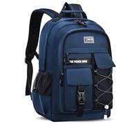 Amythe Schulrucksack Jungen Teenager, 2025 Groß Rucksack Schule Gymnasium Oberstufe Schulranzen Wasserabweisend für 15.6" Laptop, Schultasche Casual 29L-Blau