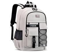 Amythe Schulrucksack Jungen Teenager, 2025 Groß Rucksack Schule Gymnasium Oberstufe Schulranzen Wasserabweisend für 15.6" Laptop, Schultasche Casual 29L-Beige