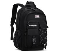 Amythe Schulrucksack Jungen Teenager, 2025 Groß Rucksack Schule Gymnasium Oberstufe Schulranzen Wasserabweisend für 15.6" Laptop, Schultasche Casual 29L-Schwarz